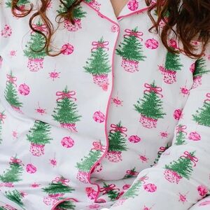 Mary Square women’s fun and festive christmas tree pajama 2 piece set- Size S